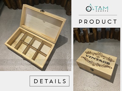 Rương gỗ Vintage chữ nổi [Hàng chuẩn - Vân gỗ đẹp] KT 25x14x8cm RUONG-GO-02